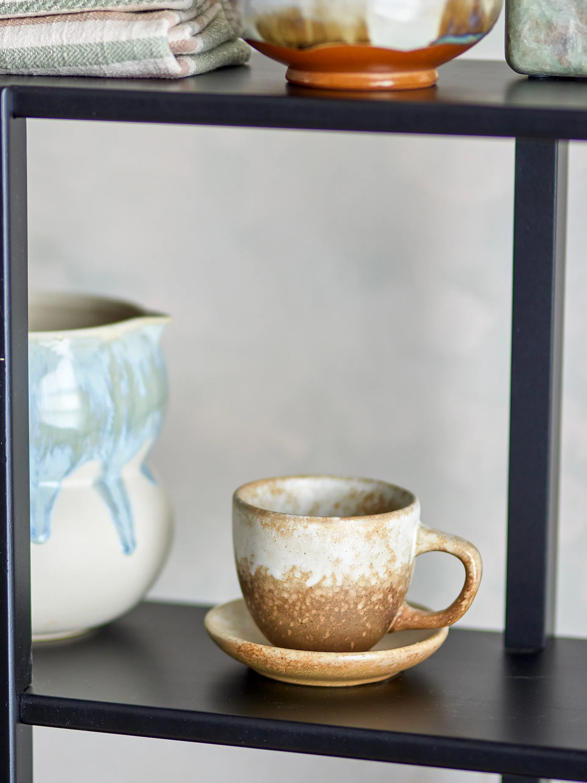 Brenta muki ja aluslautanen 4-pack, Luonnollinen Bloomingville