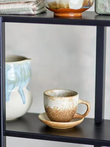 Brenta muki ja aluslautanen 4-pack - Luonnollinen - Bloomingville