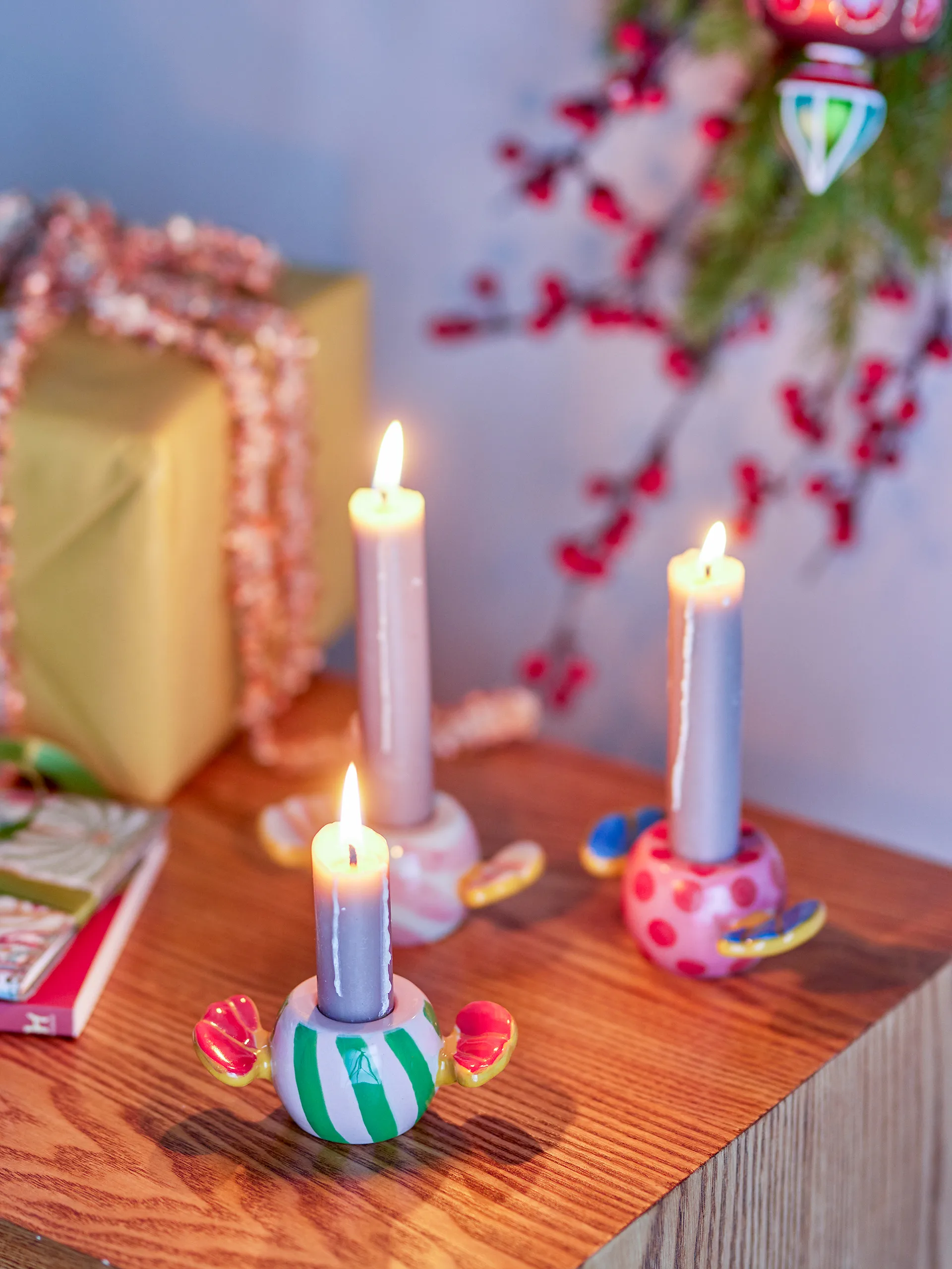 Caramella kynttilänjalat 3 osaa, Vaaleanpunainen Bloomingville