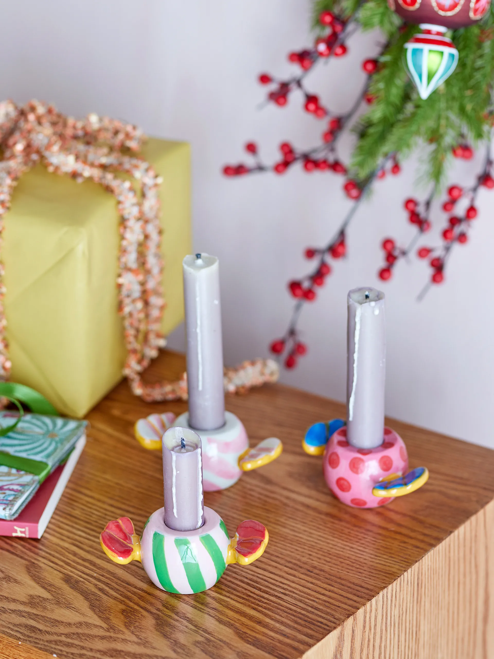 Caramella kynttilänjalat 3 osaa, Vaaleanpunainen Bloomingville