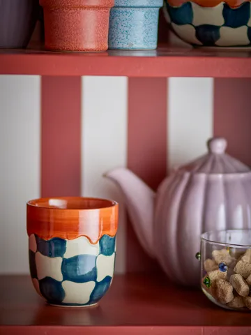 Check muki 4-pack - Sininen - Bloomingville