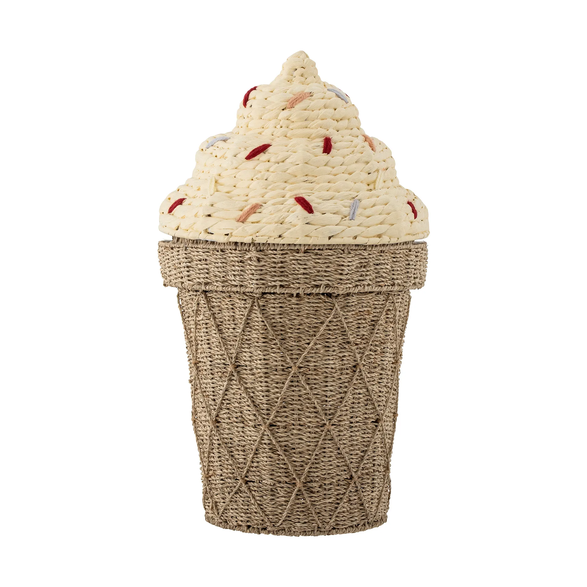 Cillie kannellinen säilytyskori Ø40 cm, Nature ice cream Bloomingville