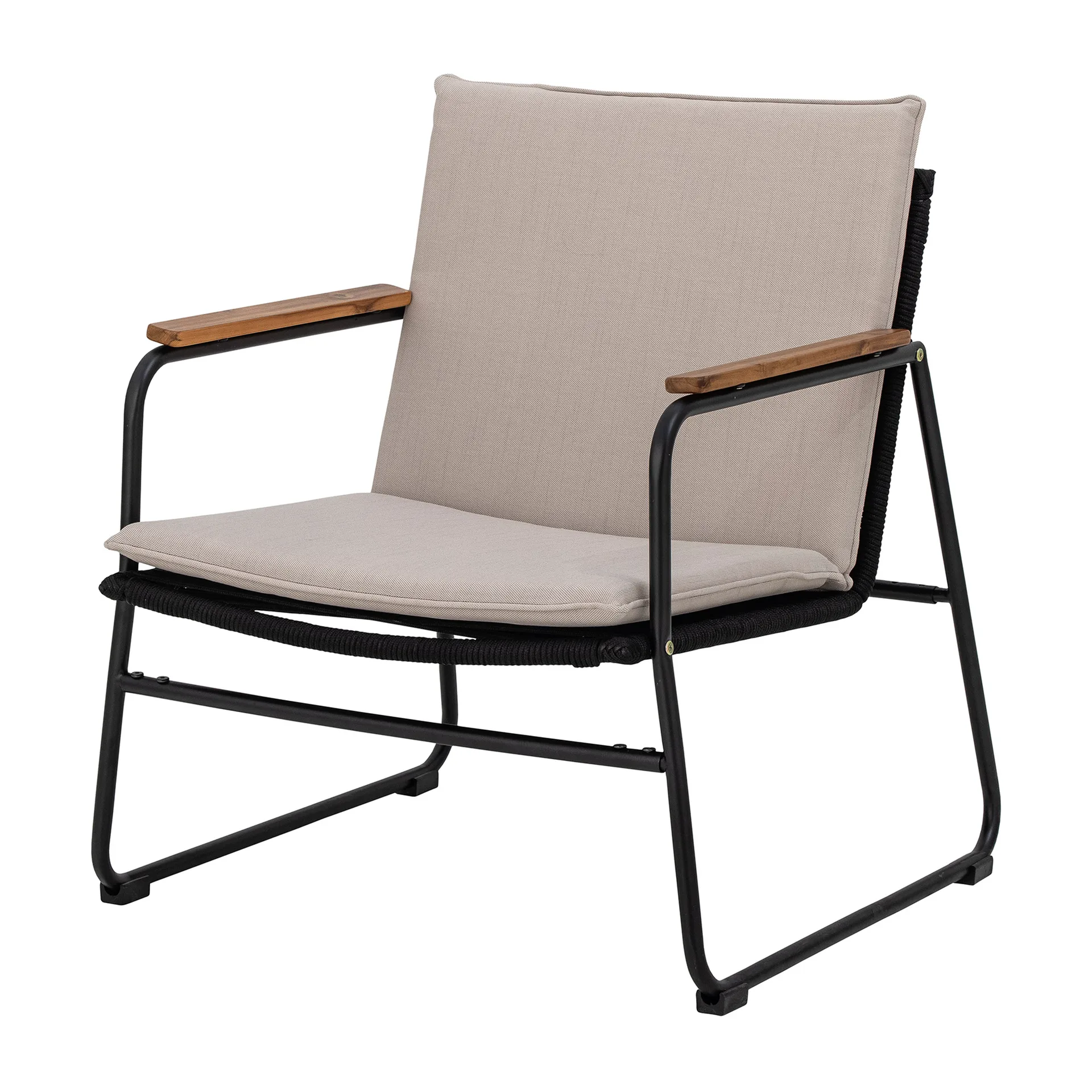 Hampton lounge-nojatuoli 68 x 71 x 76 cm, Musta-beige Bloomingville