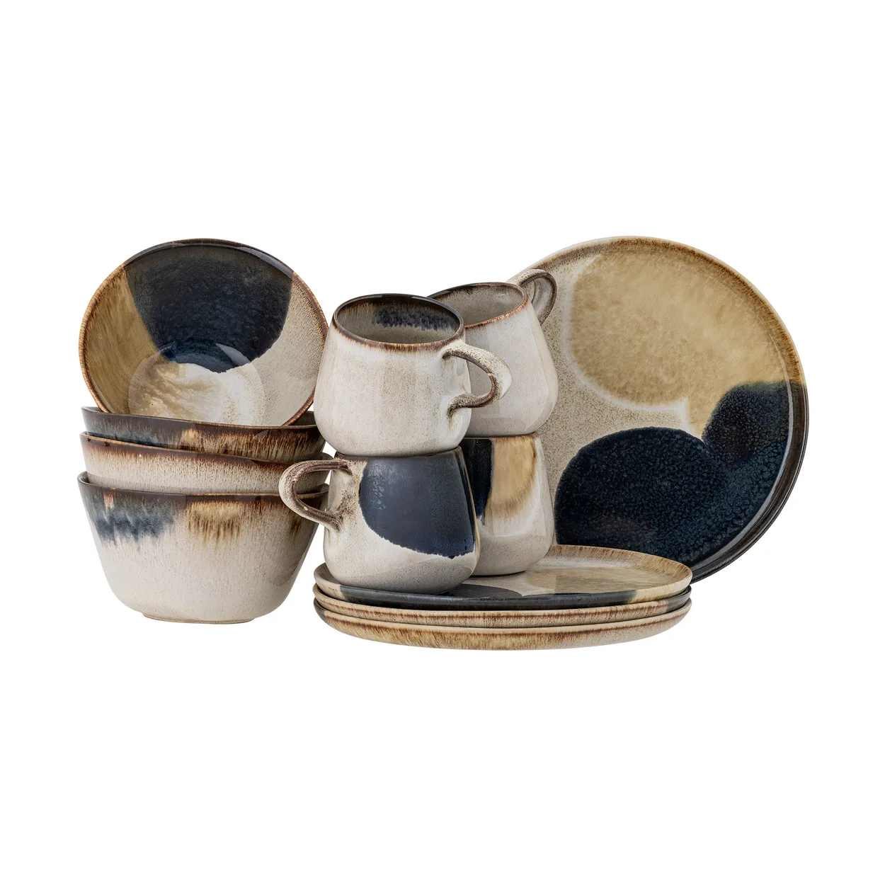 Bloomingville Jules aamiaissetti 12 osaa Harmaa