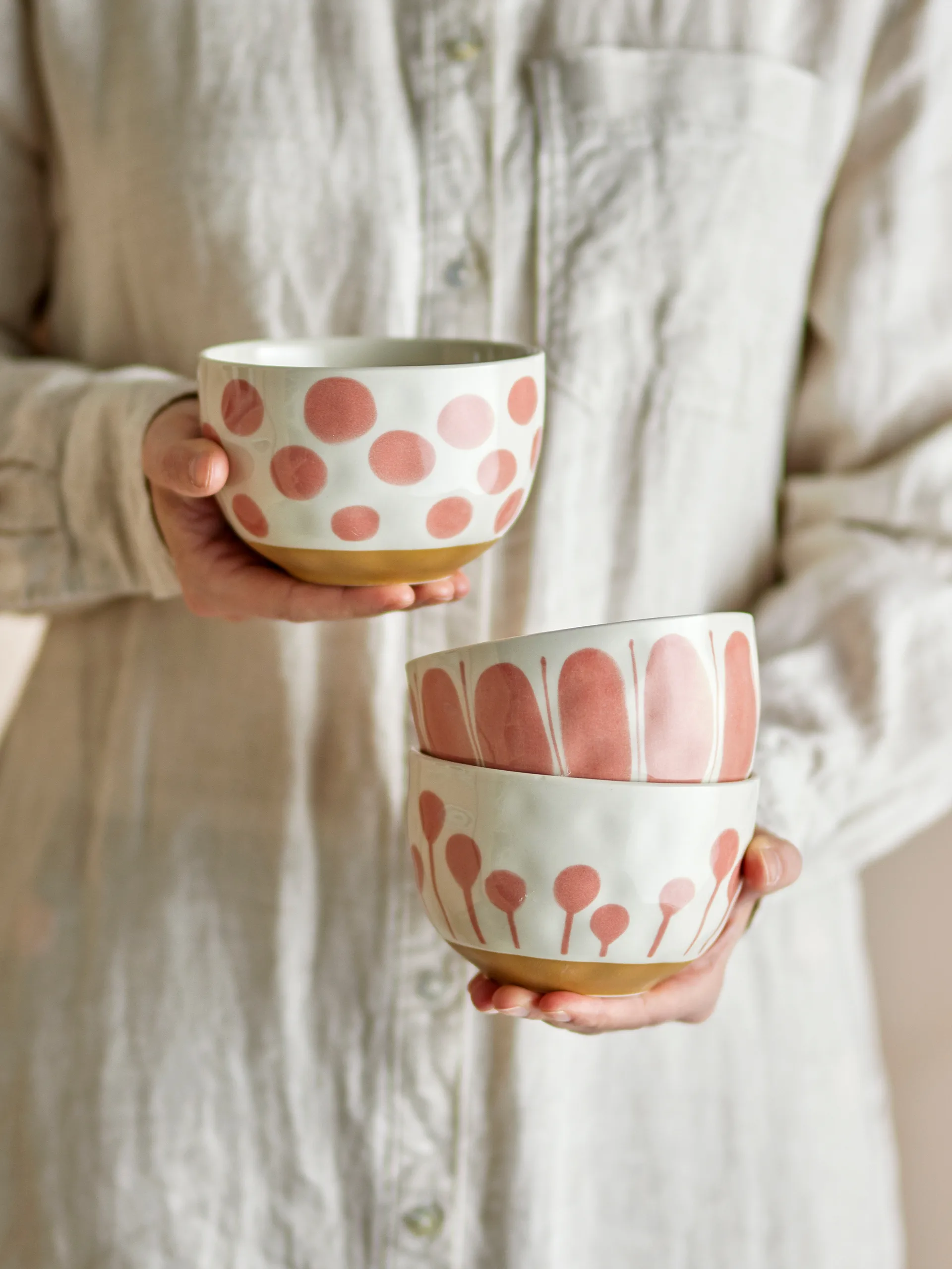 Linora kulho 58 cl 3 osaa, Ruusu Bloomingville