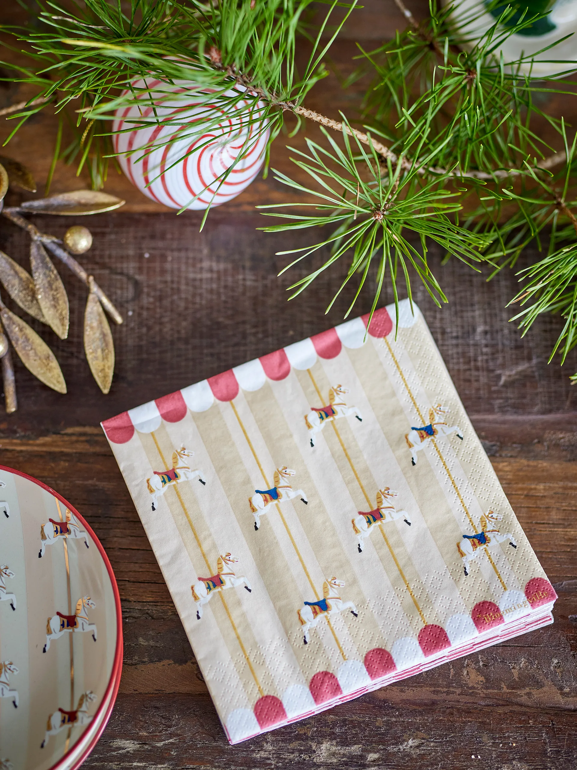 Merry-go-round servetti 33x33 cm 20-pack, Luonto Bloomingville