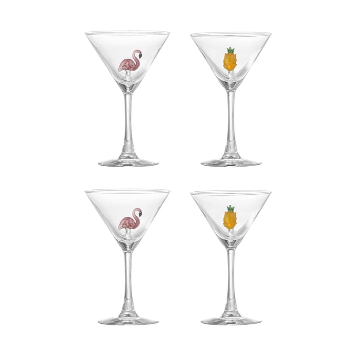 Misa cocktail-lasi 17 cl 4 osaa - Clear-flamingo, clear-pineapple - Bloomingville