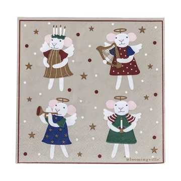 Peo paperiservetti - Monivärinen, 33x33 cm - Bloomingville