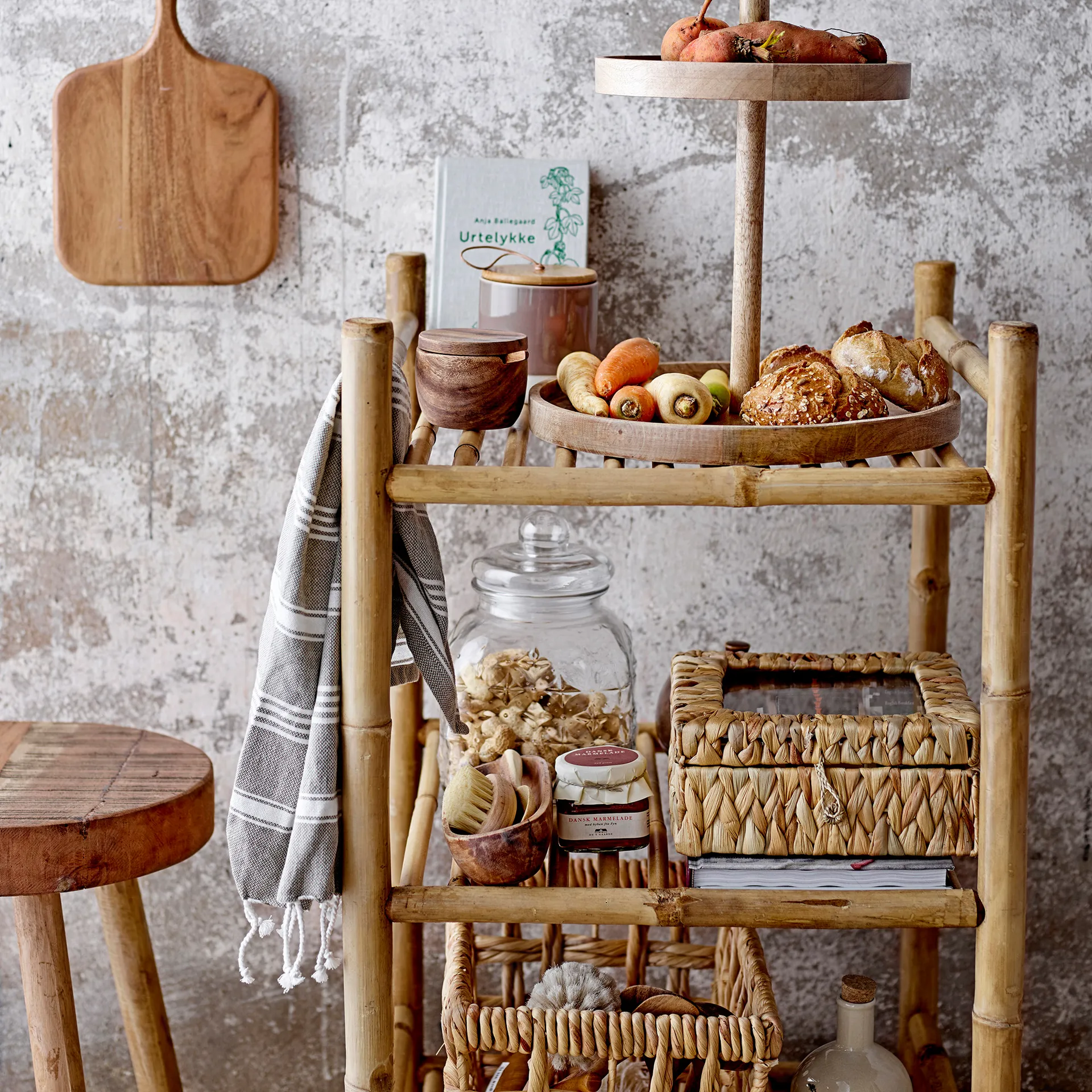 Saime säilytyskori, 2 osaa, Luonnonvärinen Bloomingville