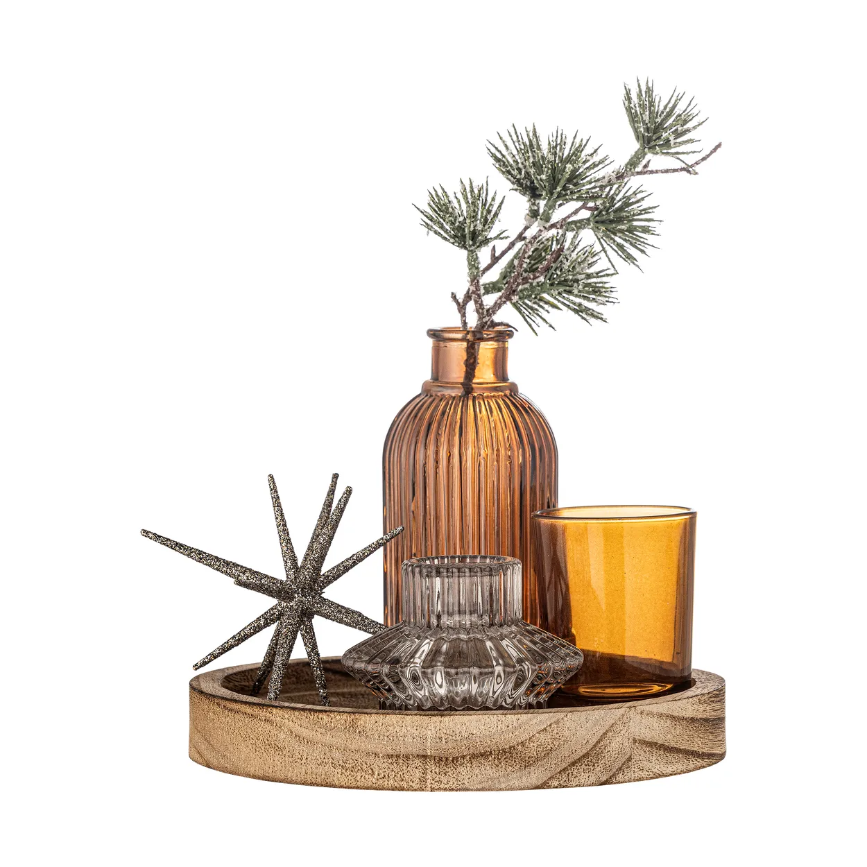 Bloomingville Sanga pyöreä tarjotin koriste-esineillä 6 osaa Kulta