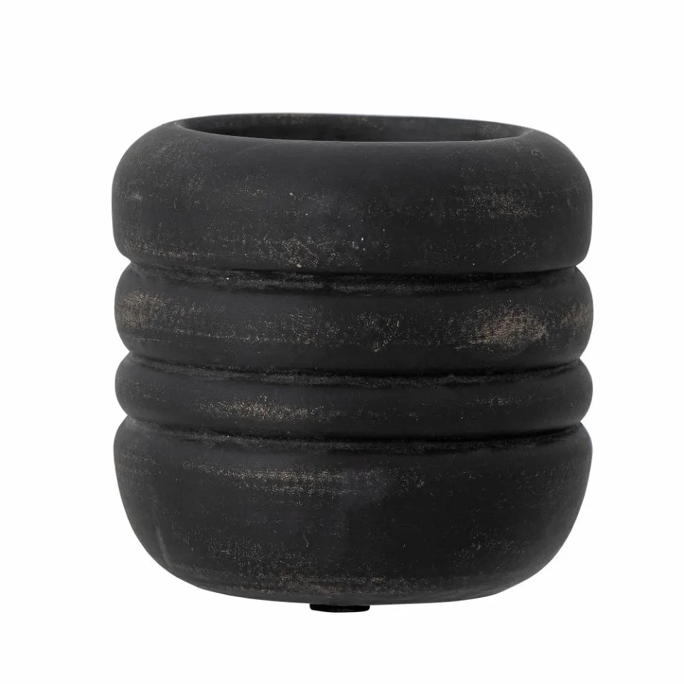 Bloomingville Vilken kynttilänjalka Ø12x12 cm Musta