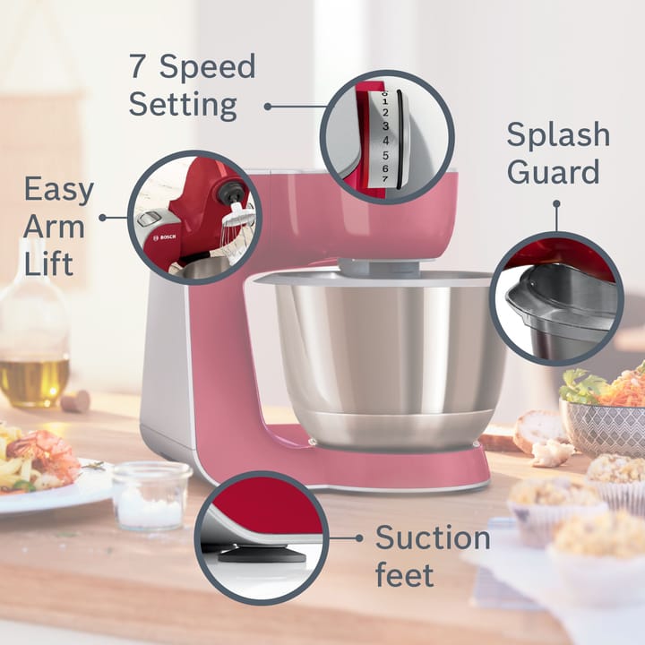 Bosch Serie 4 MUM 5 yleiskone 1000W, Punainen-hopea Bosch