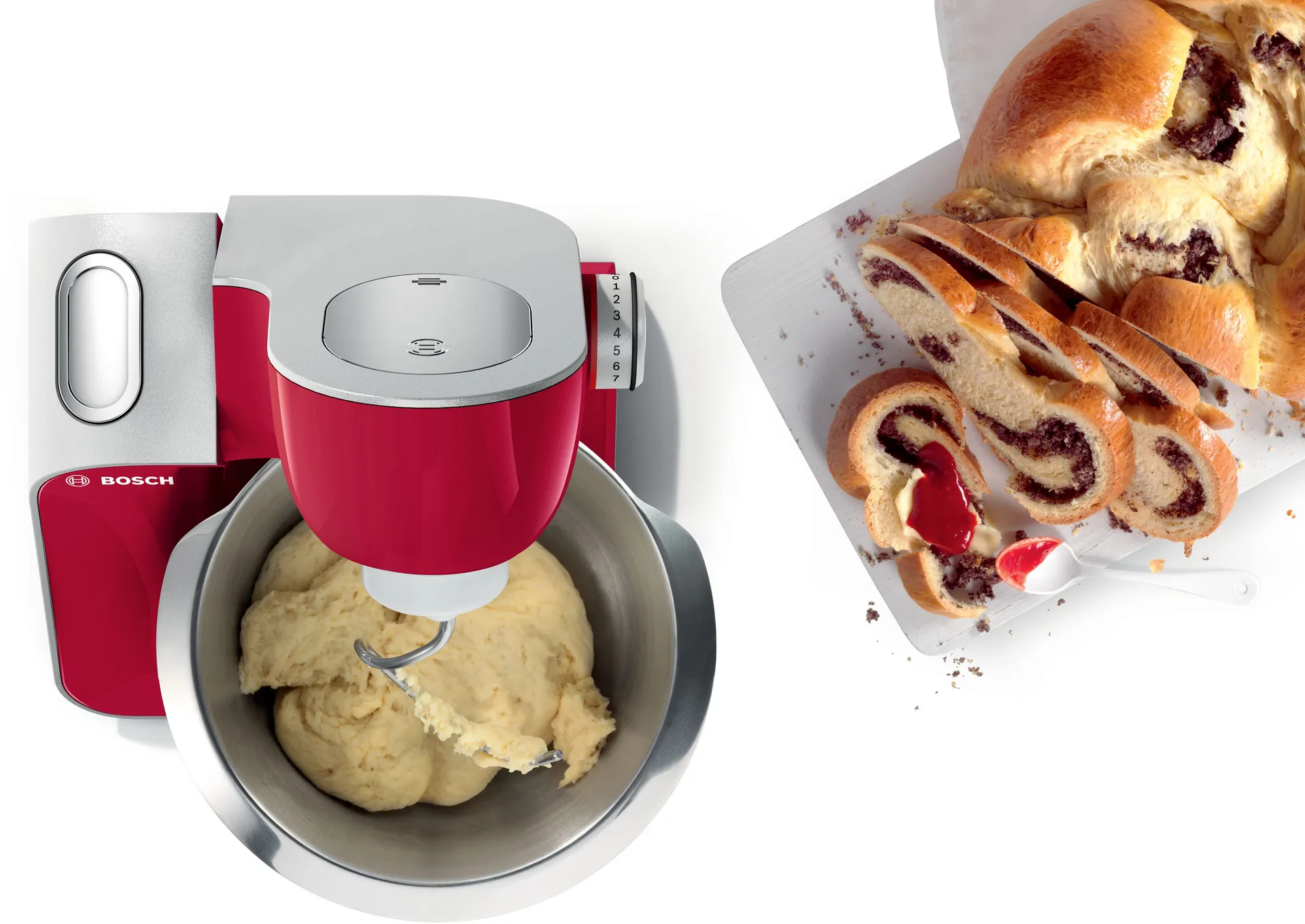 Bosch Serie 4 MUM 5 yleiskone 1000W, Punainen-hopea Bosch