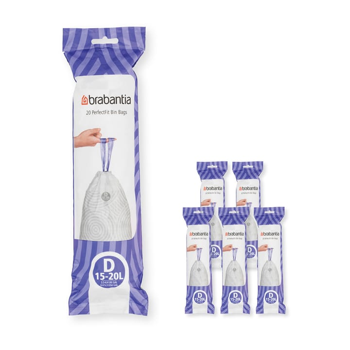 Brabantia PerfectFit roskapussi 120 pussia - Malli d, 15-20 l - Brabantia