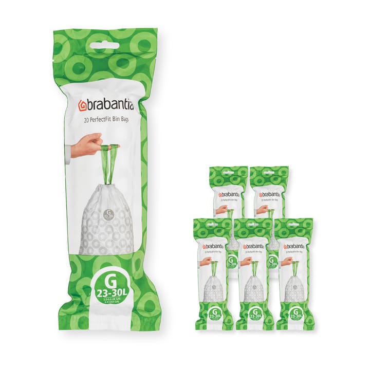 Brabantia PerfectFit roskapussi 120 pussia - Malli G, 23-30 l - Brabantia