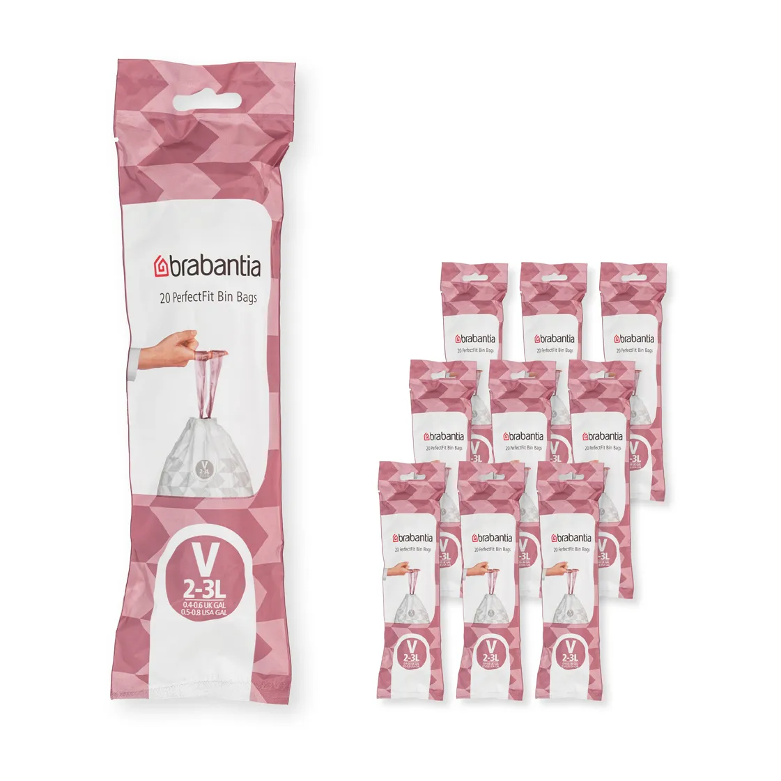 Brabantia Brabantia PerfectFit roskapussi 200 pussia Malli V, 2-3 l