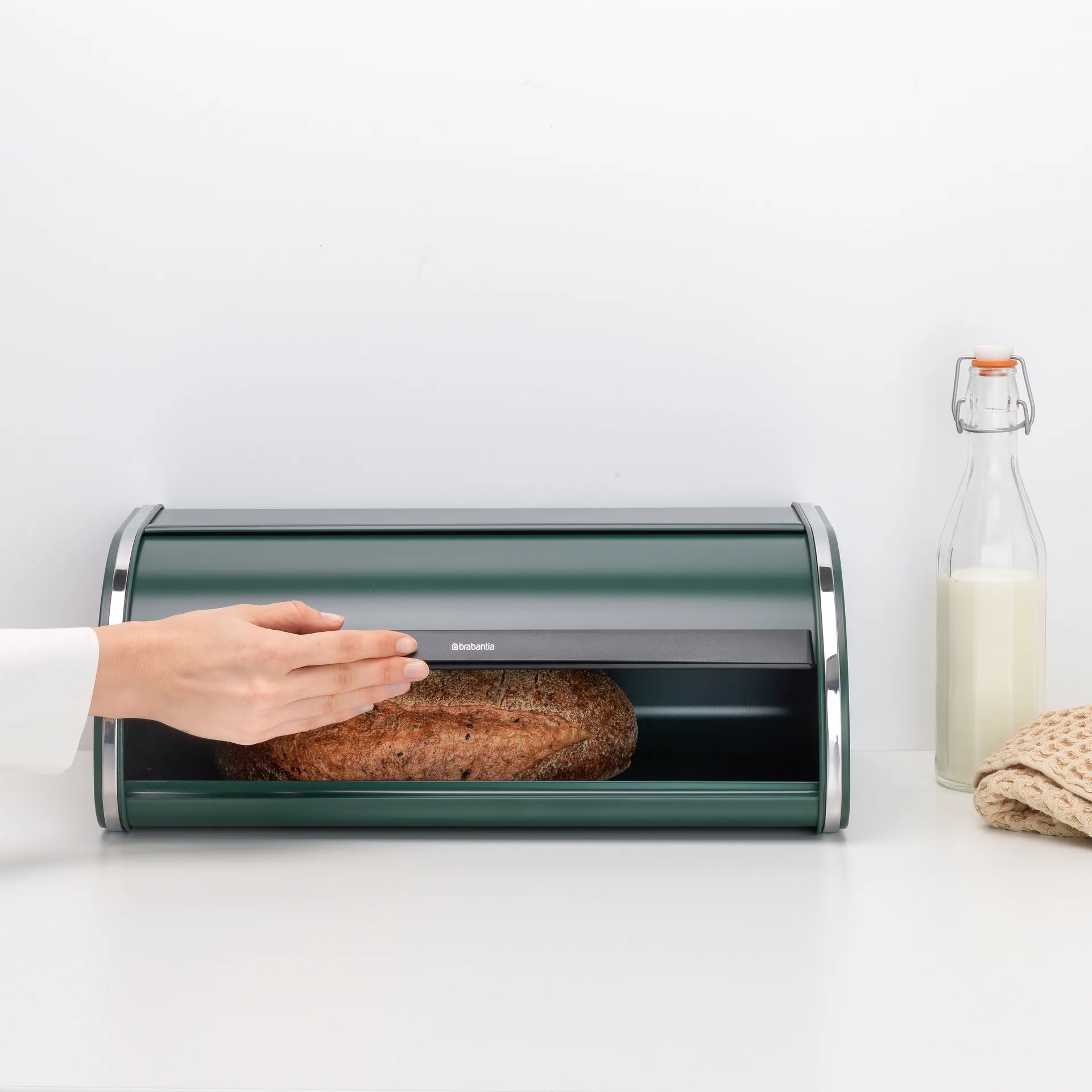 Roll Top leipälaatikko Large, Pine green Brabantia