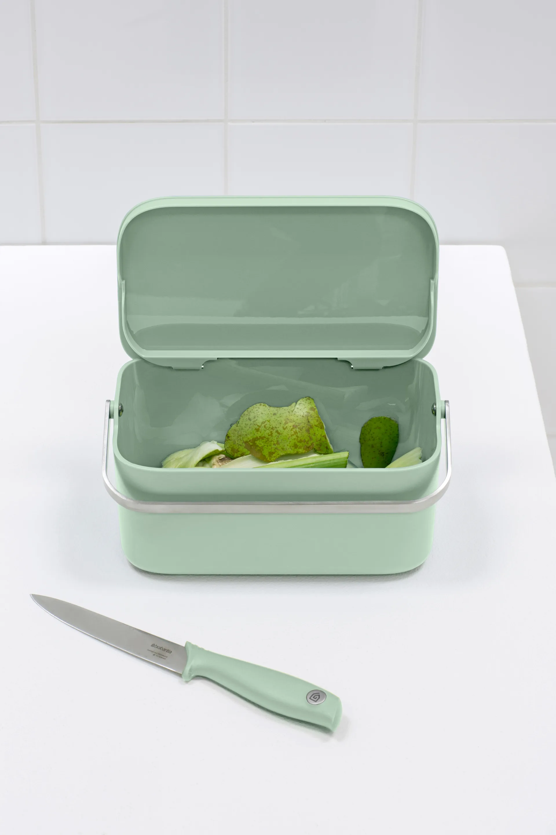 Sinkside biojäteastia 13x22 cm, Jade green Brabantia