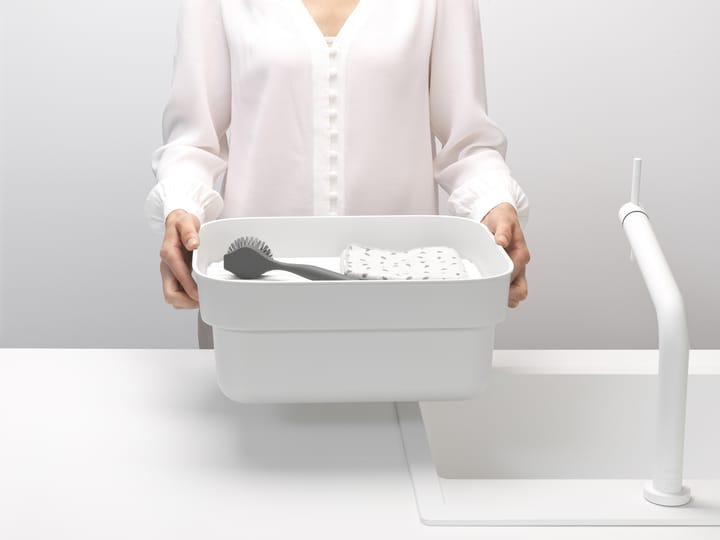 Sinkside tiskiamme kuivaustarjottimella 34x37 cm, Vaaleanharmaa Brabantia