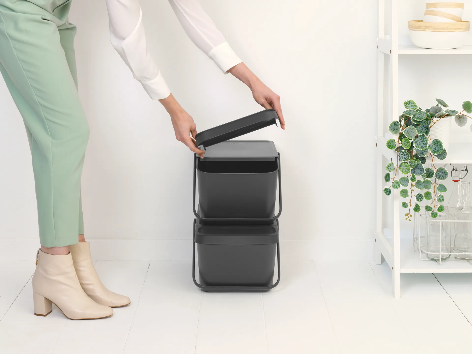 Sort & Go pinottava roska-astia 20 l, Harmaa Brabantia