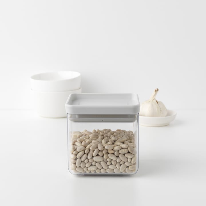 TASTY+ neliö säilytyspurkki 0,7 L, Vaaleanharmaa Brabantia