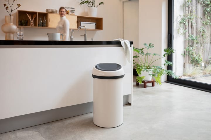 Touch Bin -roskakori pyöreä 60 litraa, Soft Beige Brabantia
