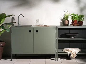 Kelia ulkokeittiön allaskaappi - Nordic green, 121x90x64 - Brafab