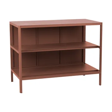 Kelia ulkokeittiön penkki hyllyillä - Zin red, 121x91x64 cm - Brafab