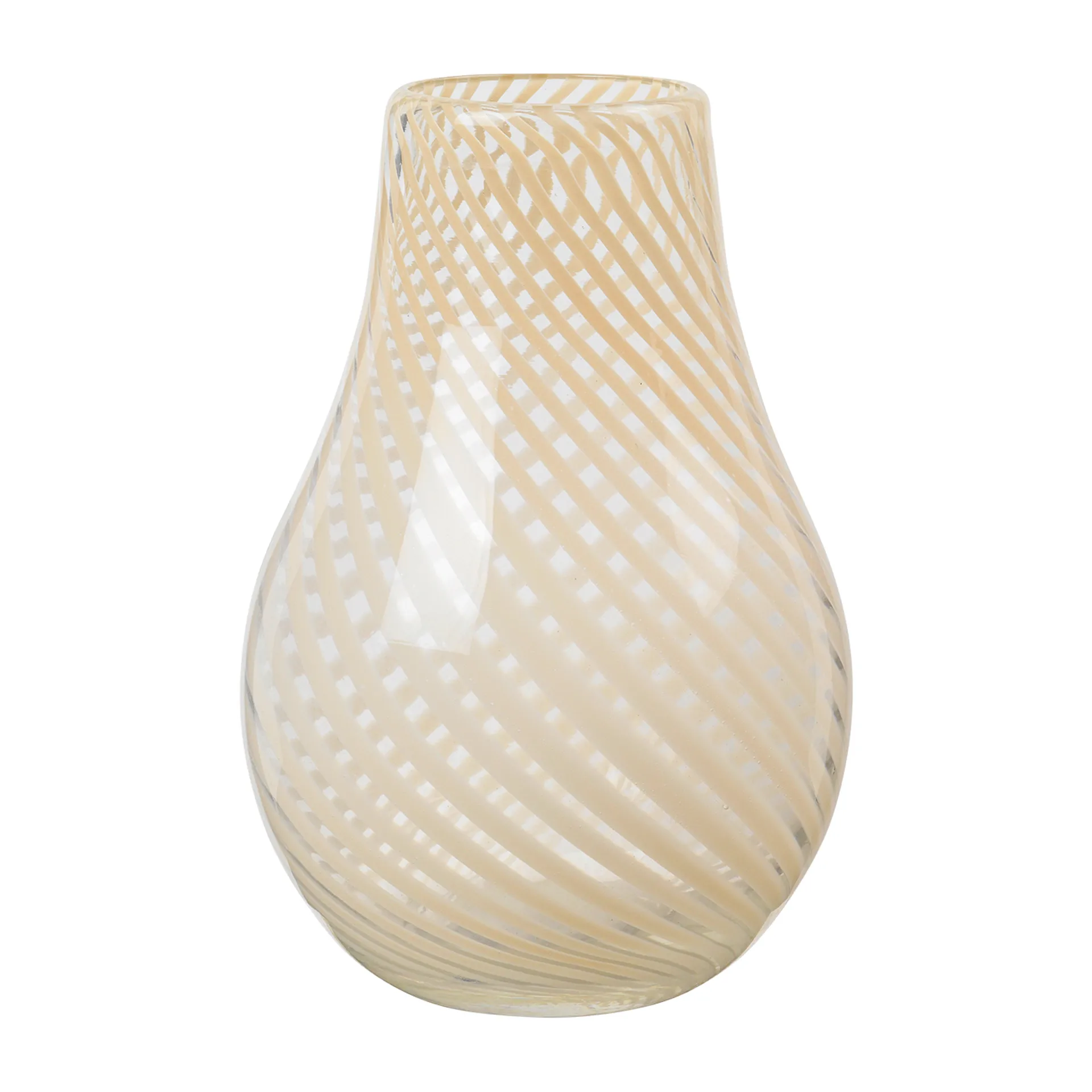 Ada Cross Stripe -maljakko 22,5 cm, Light yellow Broste Copenhagen