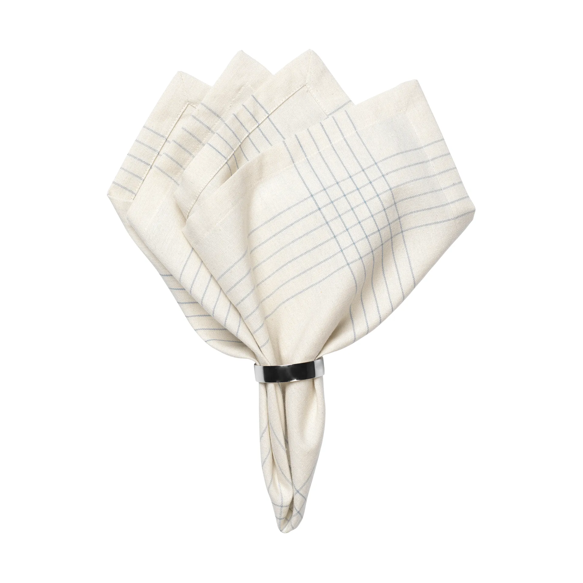 Alice kangaslautasliina 45x45 cm, Dusty blue-natural Broste Copenhagen