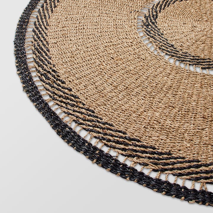 Anina matto meriruoho �Ø 120 cm, Natural-black Broste Copenhagen