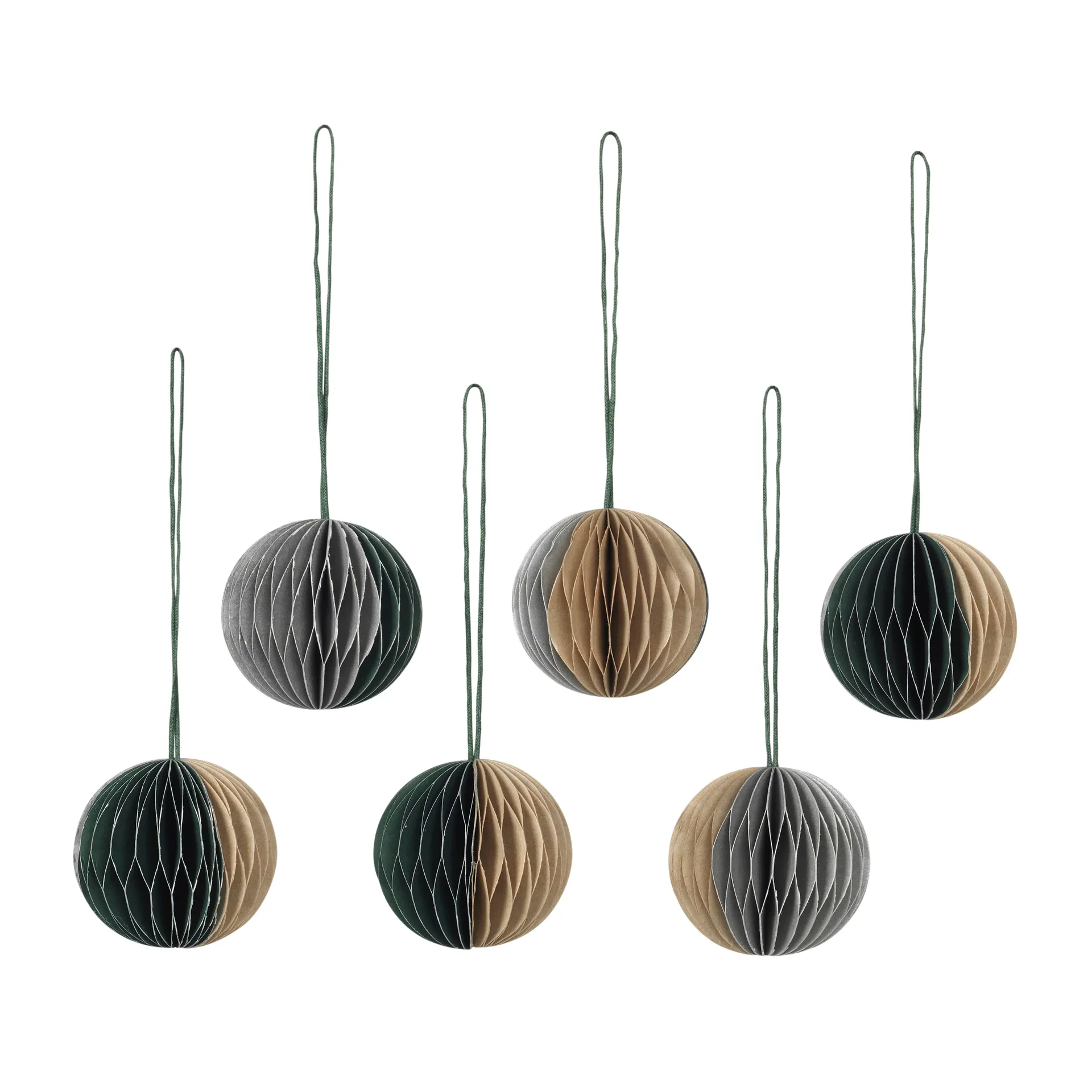Ball joulukoriste honeycomb Ø5 cm 6 osaa, Multi/green Broste Copenhagen