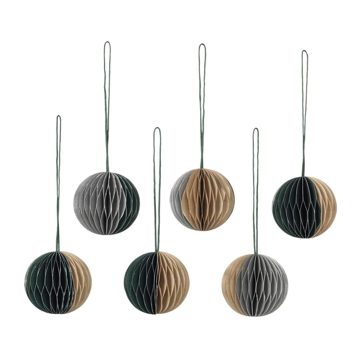 Ball joulukoriste honeycomb Ø5 cm 6 osaa - Multi/green - Broste Copenhagen