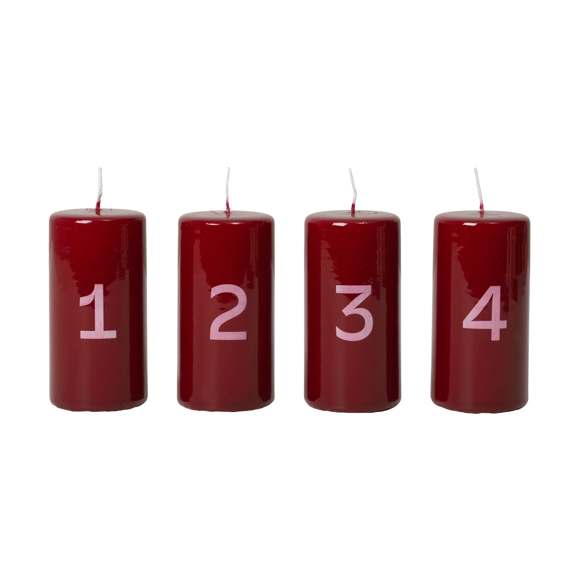 Broste adventtikynttilä, Burgundy-White, 4 kpl Broste Copenhagen