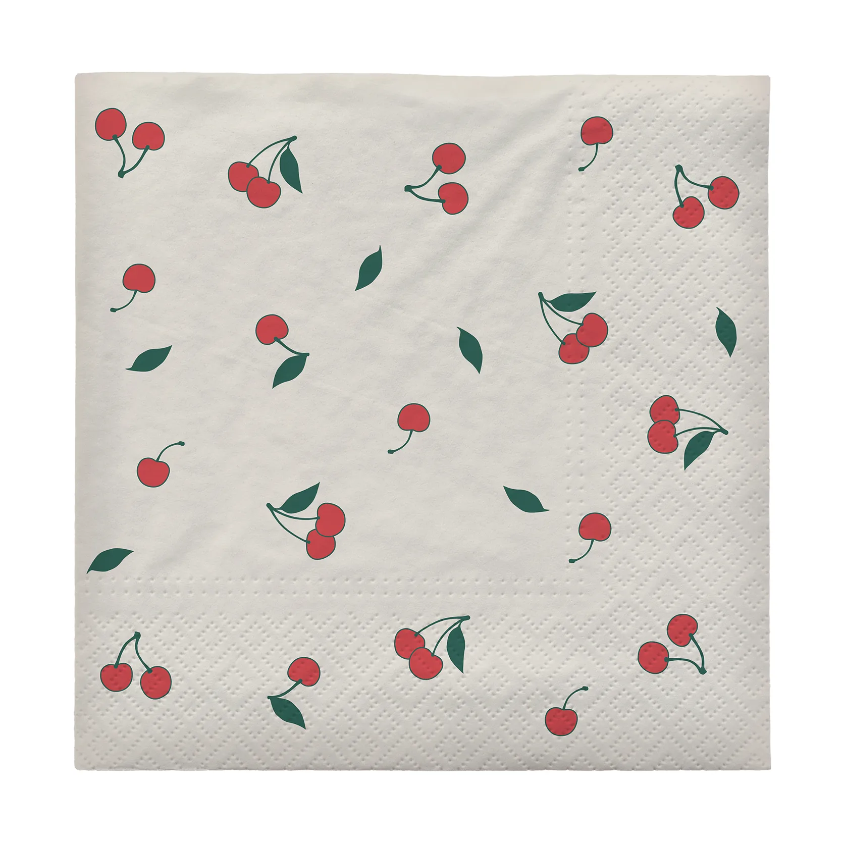Cherry servetit 33x33 cm 20 kpl, Off white-red Broste Copenhagen