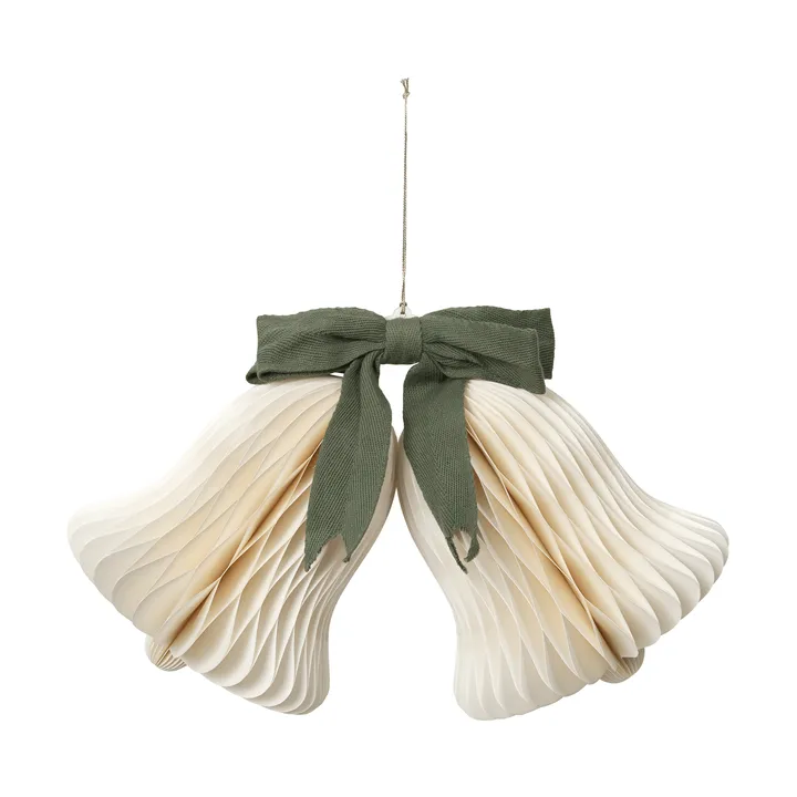 Chime-kello joulukoriste - Off White-Grape Leaf Green - Broste Copenhagen