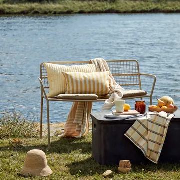 Frankie puuvillahuopa 130x180 cm - Taos taupe beige - Broste Copenhagen