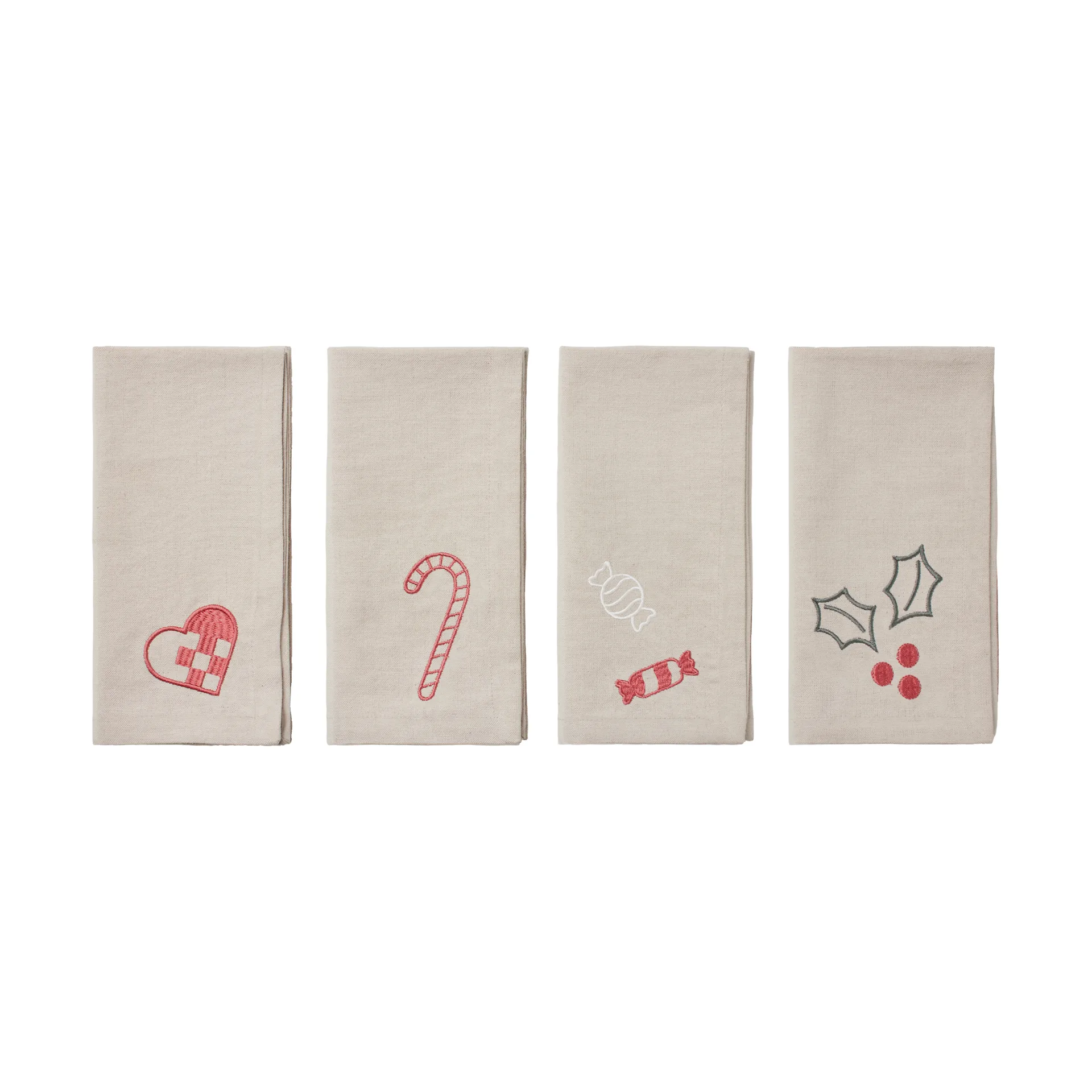 Fryd kangaslautasliina 45 x 45 cm 4 osaa, Light warm grey-red Broste Copenhagen