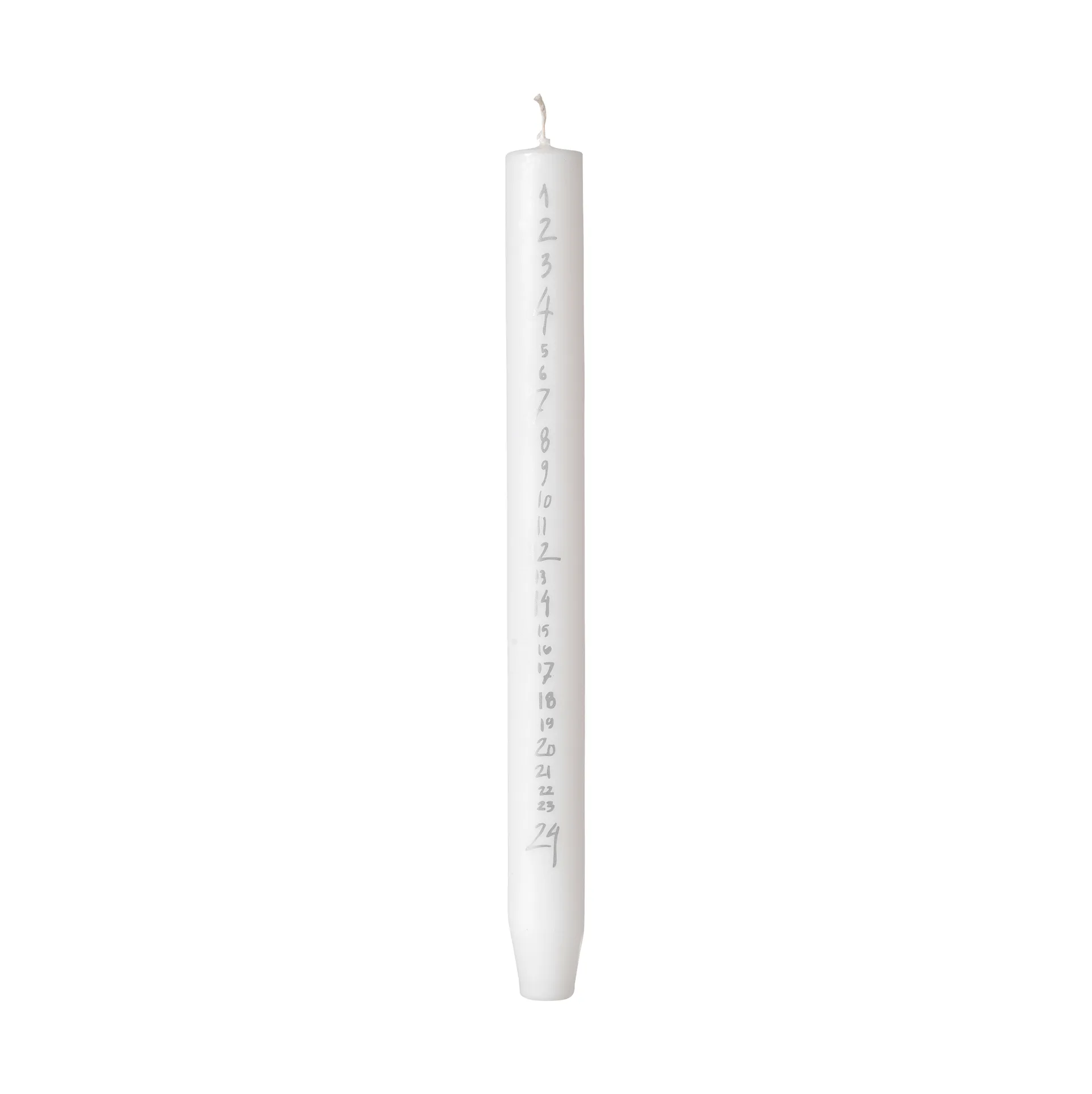 Handwritten kalenterikynttilä, Pure White-Silver Broste Copenhagen