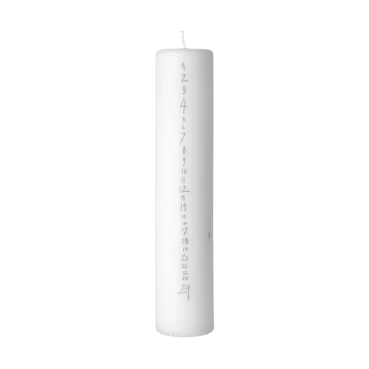 Handwritten kalenterikynttilä - White-Silver - Broste Copenhagen
