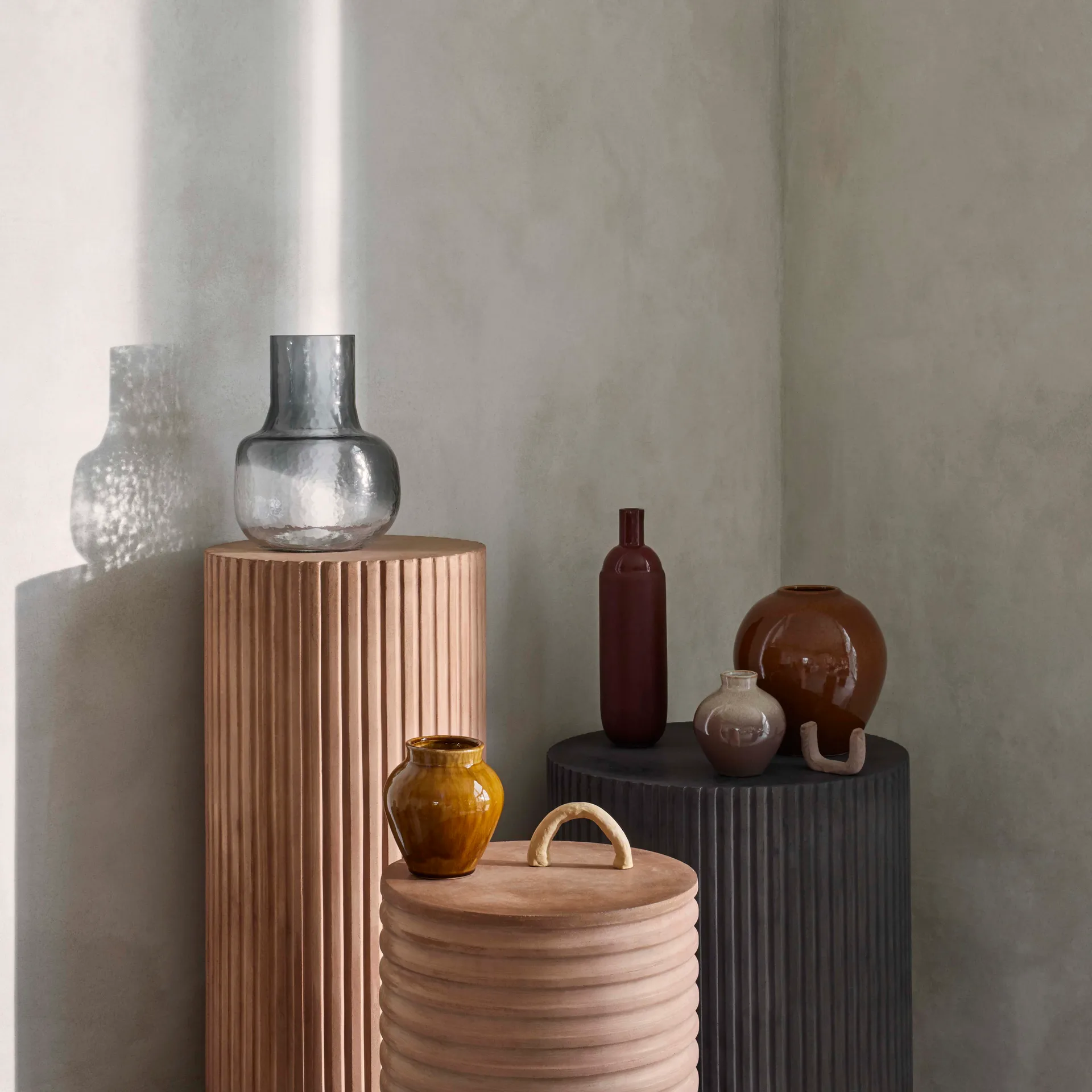 Ingrid keramiikkamaljakko 14,5 cm, 3-pakkaus, Apple cinnamon Broste Copenhagen