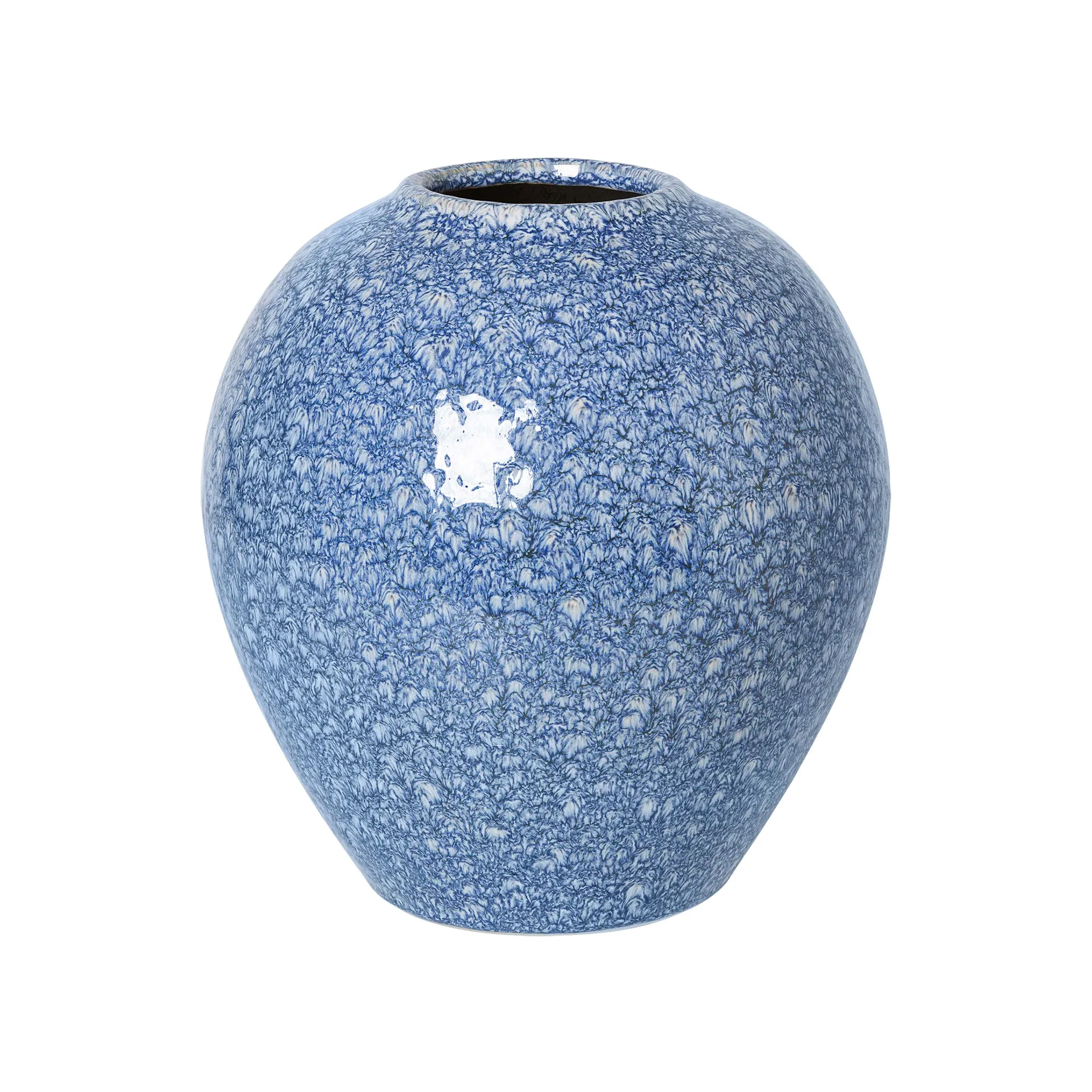 Ingrid keramiikkamaljakko 25,5 cm, Insignia blue-white Broste Copenhagen