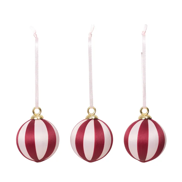 Joy joulupallo - Deep Red-Soft Pink - Broste Copenhagen