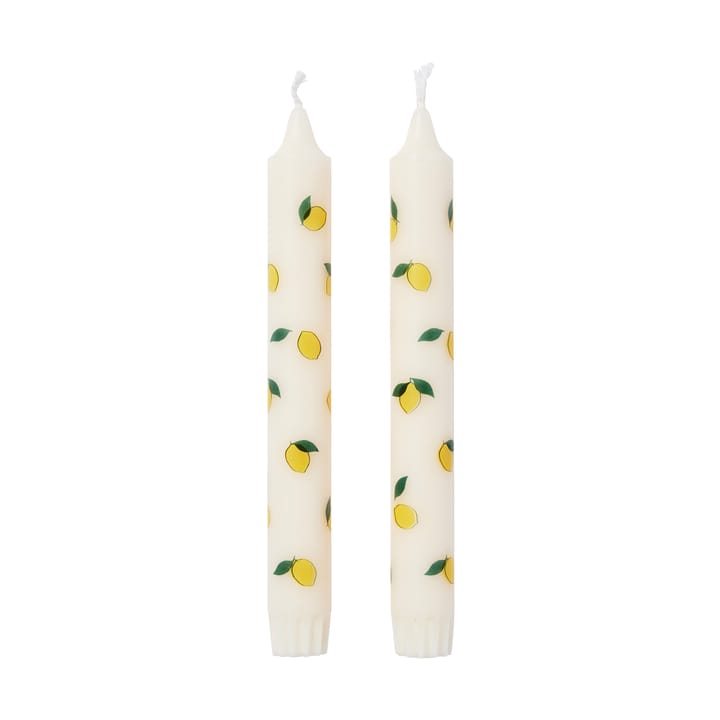 Lemon kynttilä 2-pack - Valkoinen keltainen - Broste Copenhagen