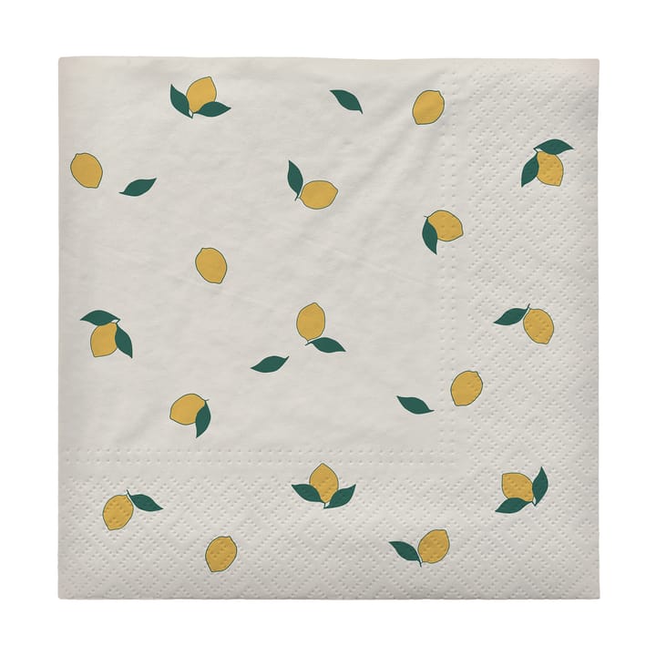Lemon servetti 33x33 cm 20 kpl - Off white-yellow - Broste Copenhagen