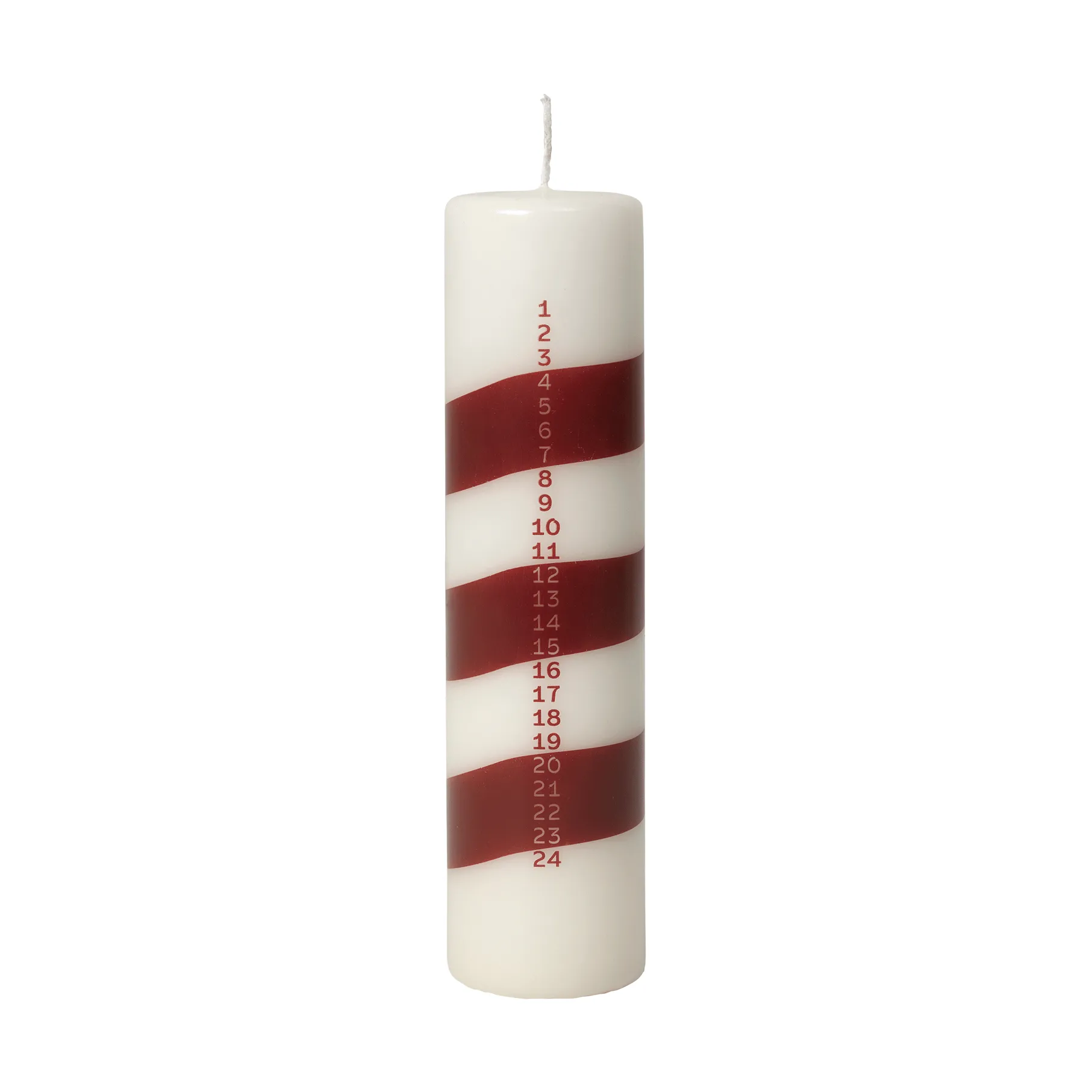 Linea kalenterikynttilä, Off White-Burgundy Broste Copenhagen