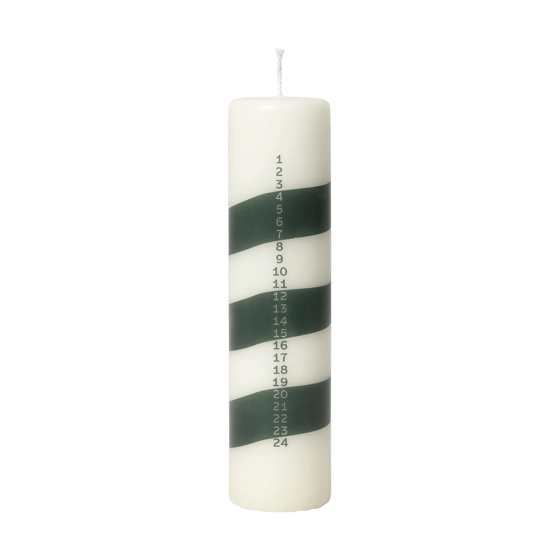 Linea kalenterikynttilä, Off White-Dark Green Broste Copenhagen