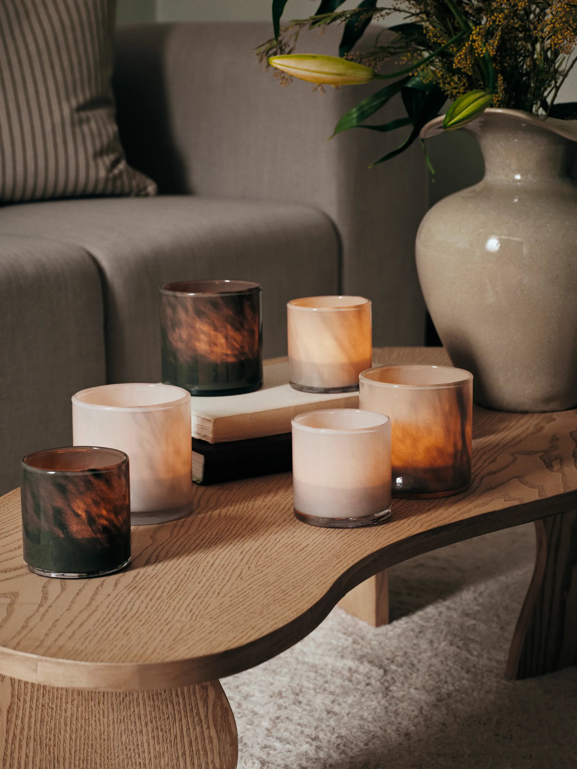 Solai hurricane lyhty, Taupe Warm Grey, Ø10 cm Broste Copenhagen