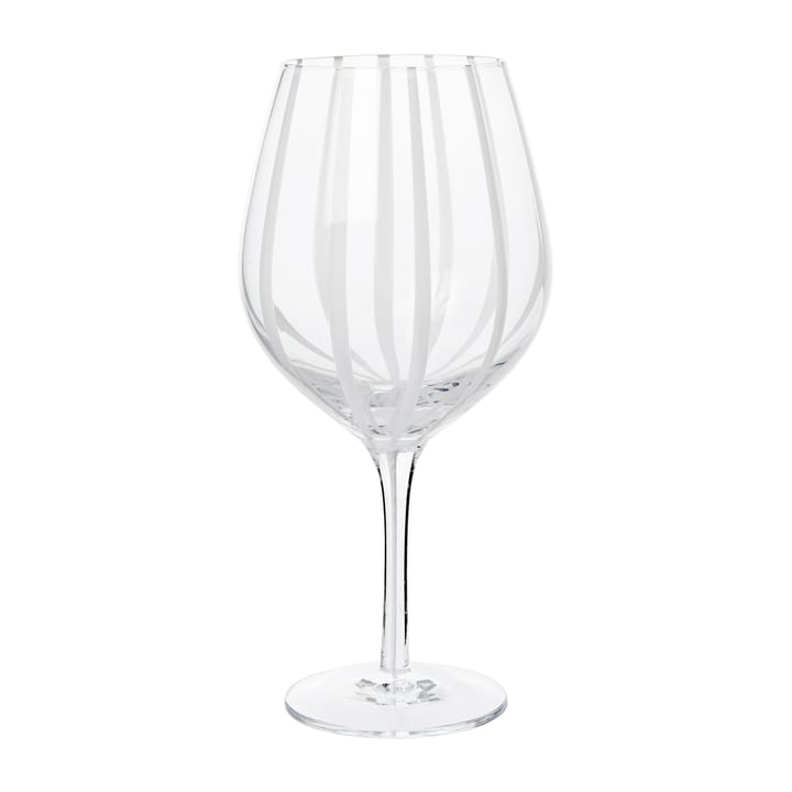 Stripe punaviinilasi 65 cl - Clear-white stripes - Broste Copenhagen