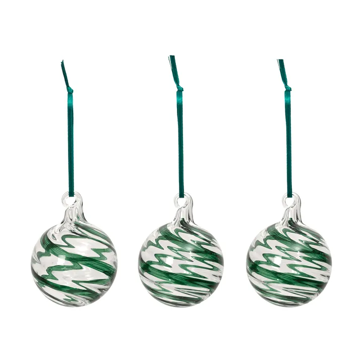 Swirl joulukuusenpallo - Deep Forest-Clear - Broste Copenhagen